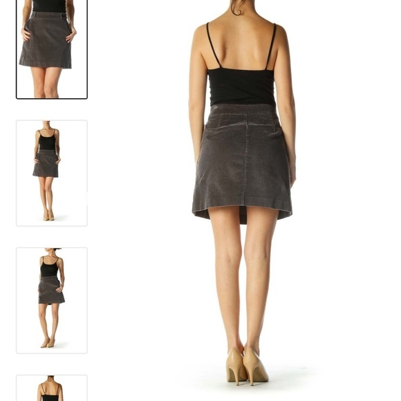 Loft Corduroy Skirt Gray Size 10 Petite - Picture 3 of 13